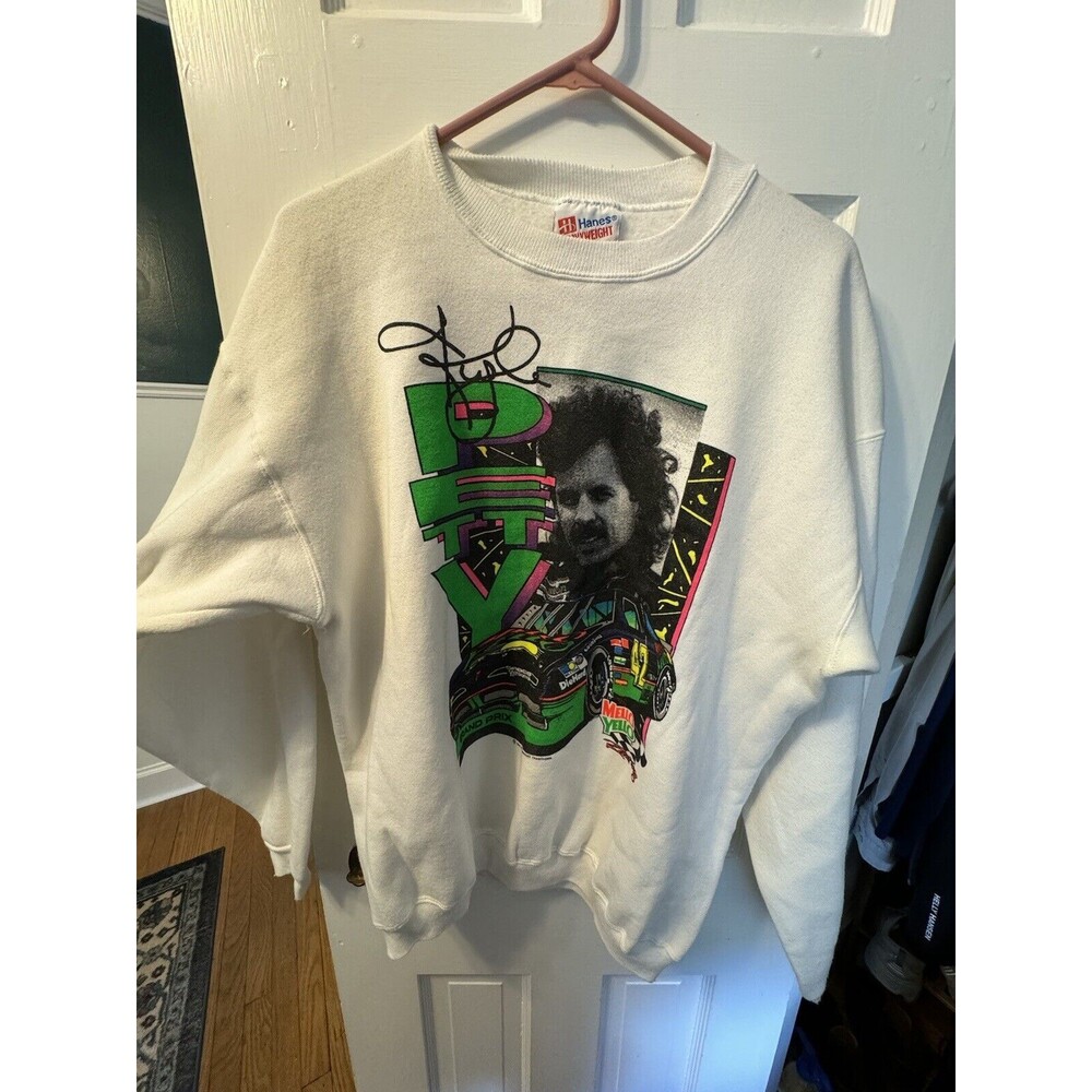 Kyle Petty Mello Yellow Vintage 1992 Nascar Crewneck Sweatshirt - Size L LARGE